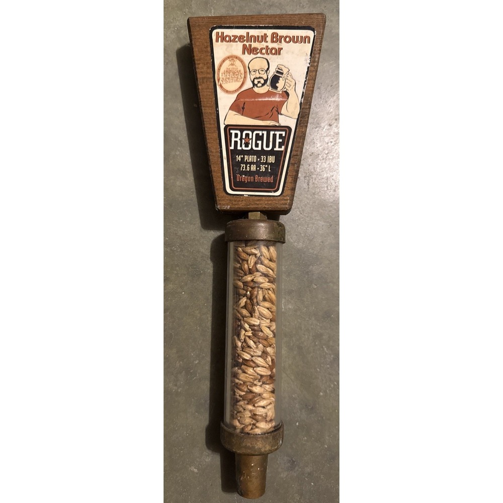 ROGUE OREGON BREWING ~ HAZELNUT‎ BROWN NECTAR ~ Man Cave / Draft Beer Tap Handle